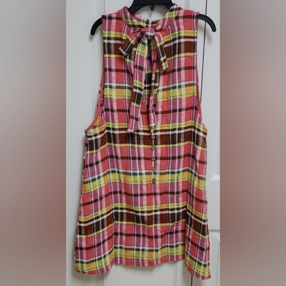 Free People Walk The Walk Plaid Mini Dress/Retro Combo - Picture 8 of 15